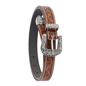 Skinny Western Belt Cowgirl Cowboy Thin Brown Belt Country Concert Outfit new